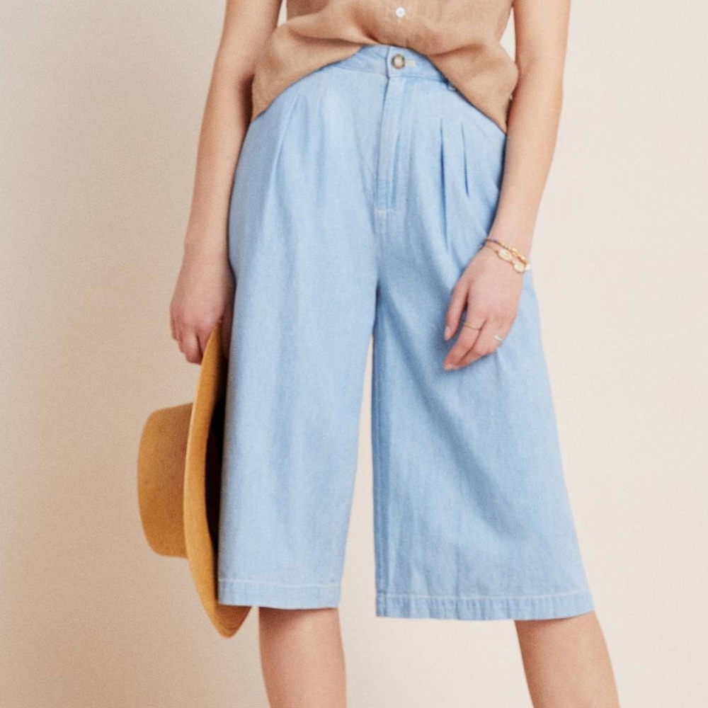 Anthropologie Mina Chambray Culottes